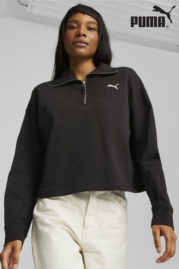 Puma Black Womens High-Neck Half-Zip Sweatshirt (Q99506) | £50