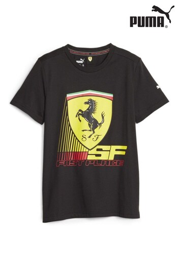Puma Black Scuderia Ferrari Youth Motorsport T-Shirt (Q99520) | £32