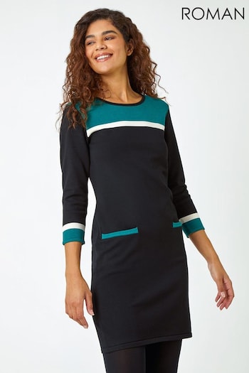 Roman Green Originals Colourblock Knitted Dress (Q99538) | £45