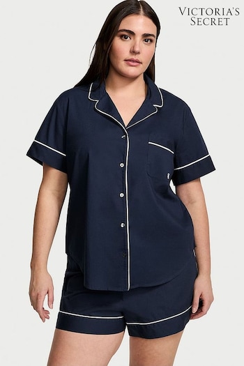 Victoria's Secret Noir Navy Blue Cotton Short Pyjamas (Q99586) | £55