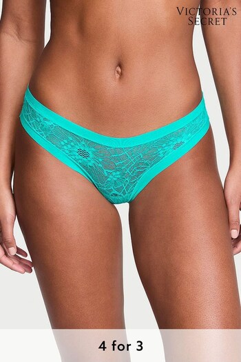 Victoria's Secret Capri Sea Blue Flower Power Thong Lace Knickers (Q99683) | £9