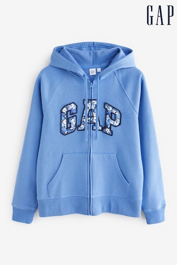 Gap Blue Floral Logo Zip Up Hoodie (Q99750) | £35