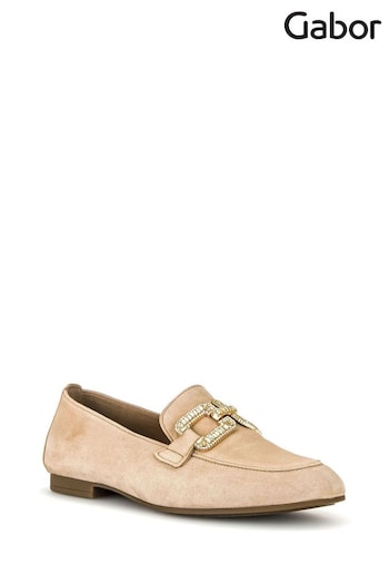 Gabor Natural Jackie Caramel Suede Loafers (Q99774) | £100