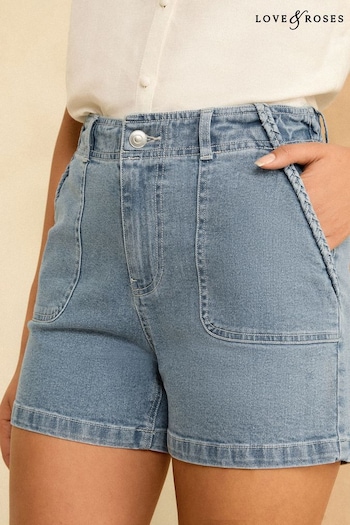 A-Z Girls Brands Light Wash Blue High Waist Denim Shorts (Q99789) | £32