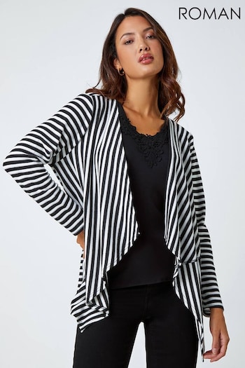 Roman Black Stripe Stretch Cardigan and Cami Top (Q99850) | £38