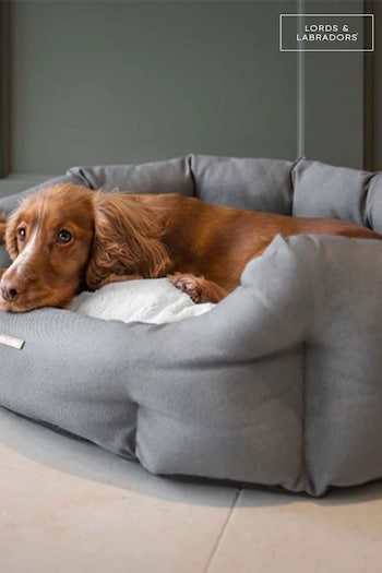 Lords and Labradors Grey Essentials Twill Oval Dog Bed (Q99865) | £60 - £80