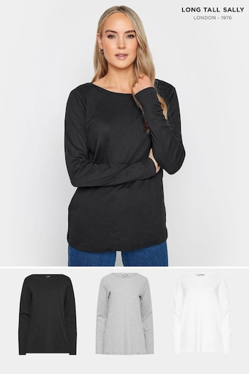Long Tall Sally Grey Scoop Neck Tops 3 Pack (Q99922) | £33