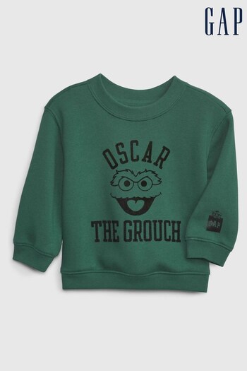 Gap Green Sesame Street Oscar The Grouch Graphic Sweatshirt - Baby (R04825) | £25