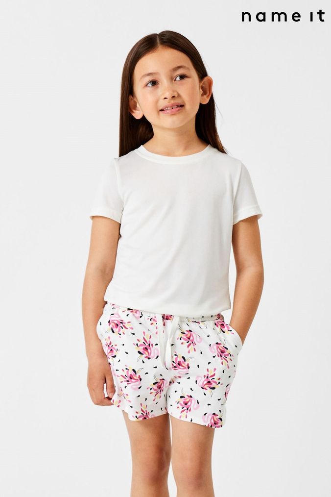 Girls white jersey shorts sales