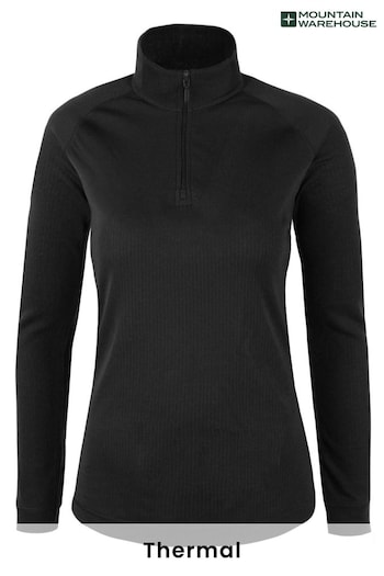 Mountain Warehouse Black Talus Womens Zip Neck Thermal Top (R05253) | £29