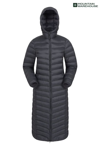 Mountain Warehouse Black Florence hoodies extra Long Padded Coat (R05267) | £96