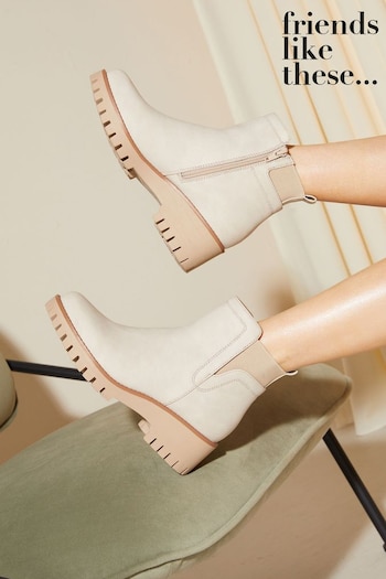 Friends Like These Cream Low Wedge Chelsea Ankle Boot (R05464) | £47