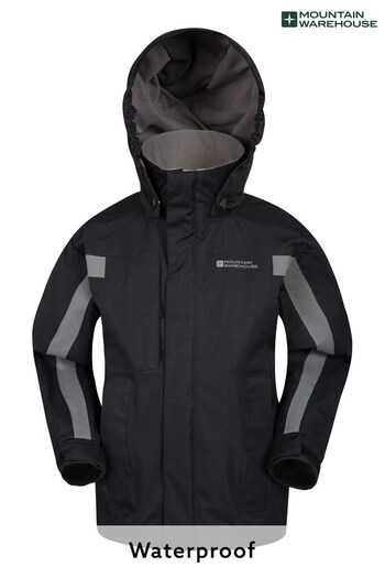Mountain Warehouse Black Samson Kids Waterproof Jacket (R06277) | £32