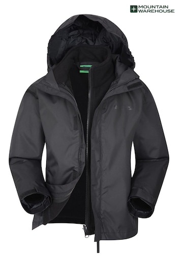 Mountain Warehouse Black Fell Kids 3 In 1 Water Resistant Jacket (R06598) | £40