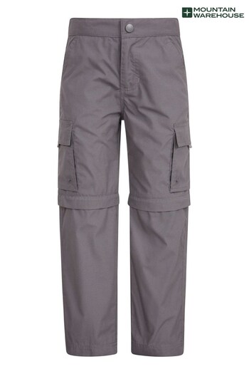 Mountain Warehouse Grey Active Kids Convertible mens Trousers (R06601) | £26