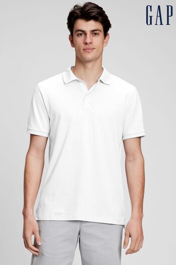 Gap White Stretch Pique belts Polo Shirt (R07578) | £18