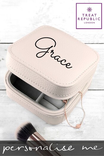 Personalised Powder Pink Jewellery Case by Treat Republic (R09129) | £25