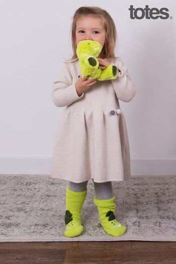 Totes Green Childrens Plush Toy and Super Soft Slipper-Sox Set (R09253) | £16