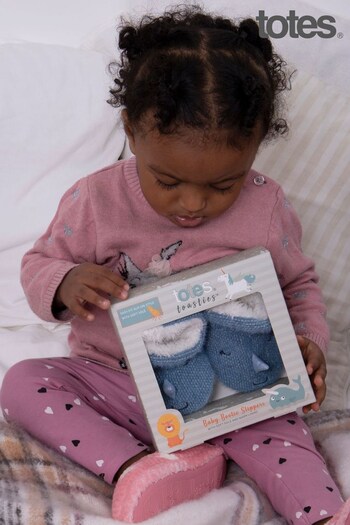 Totes Jan Blue Narwhal Children Bootie Slippers (R09254) | £12