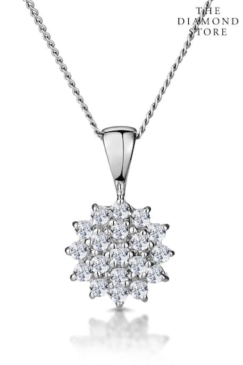 The Diamond Store White 0.25ct Pendant Necklace in 9K White Gold (R10623) | £299