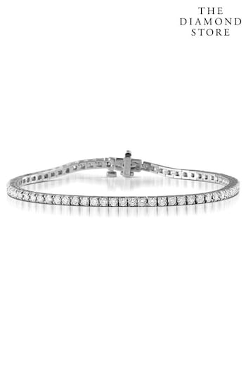 The Diamond Store White 3.00ct Chloe Lab Tennis Bracelet H/Si Set in 9K White Gold (R10649) | £1,299