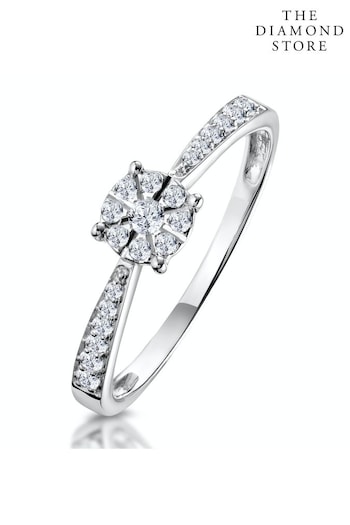 The Diamond Store White 0.20ct Masami Engagement Ring Pave Set in 9K White Gold (R10650) | £449