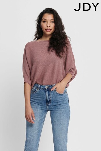JDY Pink  Knitted Batwing Jumper (R13510) | £30