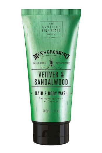 Scottish Fine Soaps Vetiver & Sandalwood Hair and Body Wash 200ml (R20053) | £12