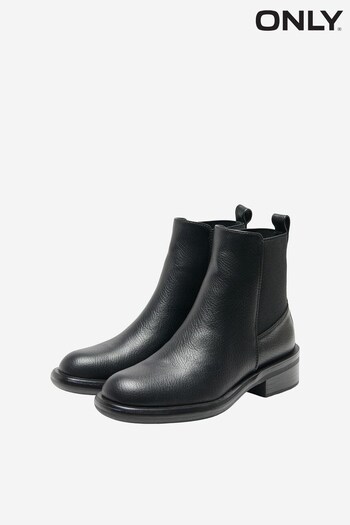ONLY Black Faux Leather Chelsea Boot (R20333) | £48