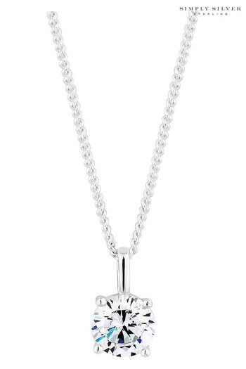Simply Silver Sterling Silver 925 Cubic Zirconia Pendant Necklace (R23149) | £20