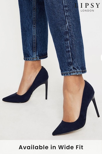 Lipsy Navy Blue Wide FIt Comfort High Heel Court Shoes (R24073) | £42