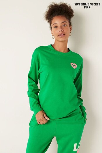 Victoria's Secret PINK Happy Camper Green Long Sleeve T-Shirt (R25053) | £40