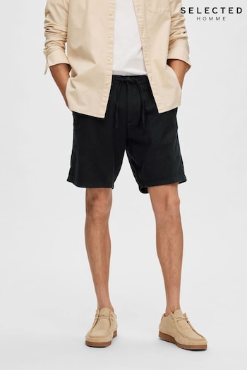 Selected Homme Navy Blue Linen Shorts lace (R29319) | £45