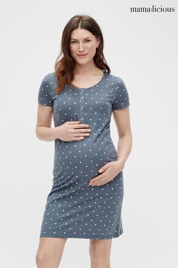 Mamalicious Grey Maternity And Nursing Function Night Dress (R29426) | £24