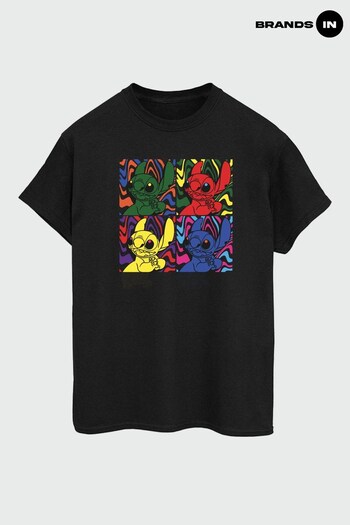 Brands In Black Lilo & Stitch Lilo & Stitch Pop Art Women Heather Grey T-Shirt (R31406) | £23
