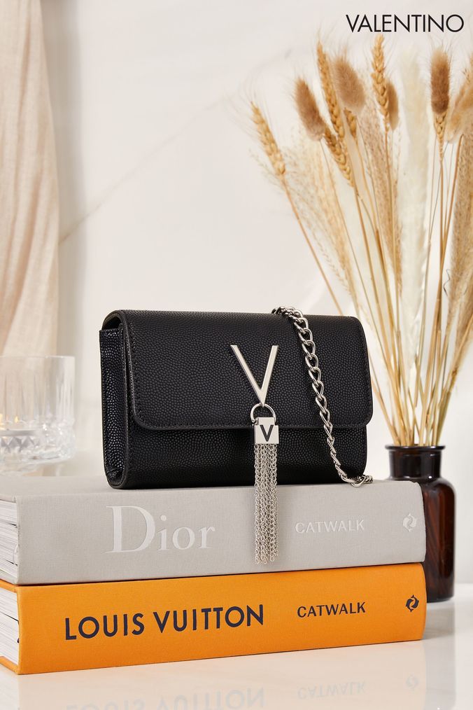 Valentino Bags Black Divina Crossbody Tassel Bag (R31851) | £75