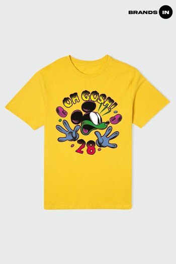 Brands In Yellow Mickey Mouse Star Wars Vader Graffiti Pop Art Women White Boyfriend Fit T-Shirt (R31901) | £23