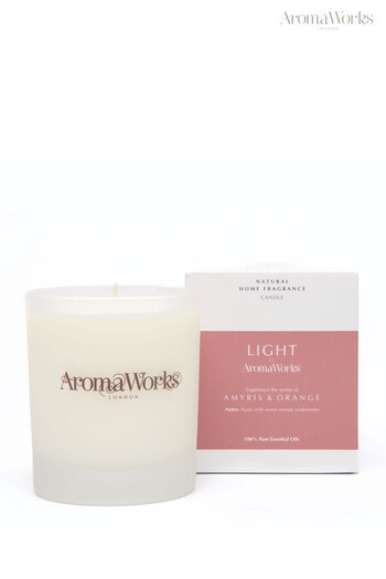 AromaWorks Clear Light Range - Amyris and Orange 30cl Scented  Candle (R35427) | £14