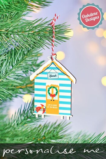 Personalised Christmas Beach Hut Decoration by Oakdene Designs (R35741) | £9