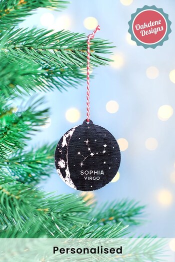 Personalised Metallic Star Sign Christmas Bauble by Oakdene Designs (R36006) | £9