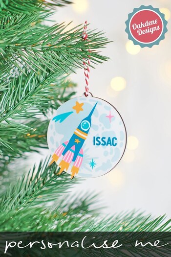 Personalised Children's Rocket Christmas Bauble by Oakdene Designs (R36009) | £9