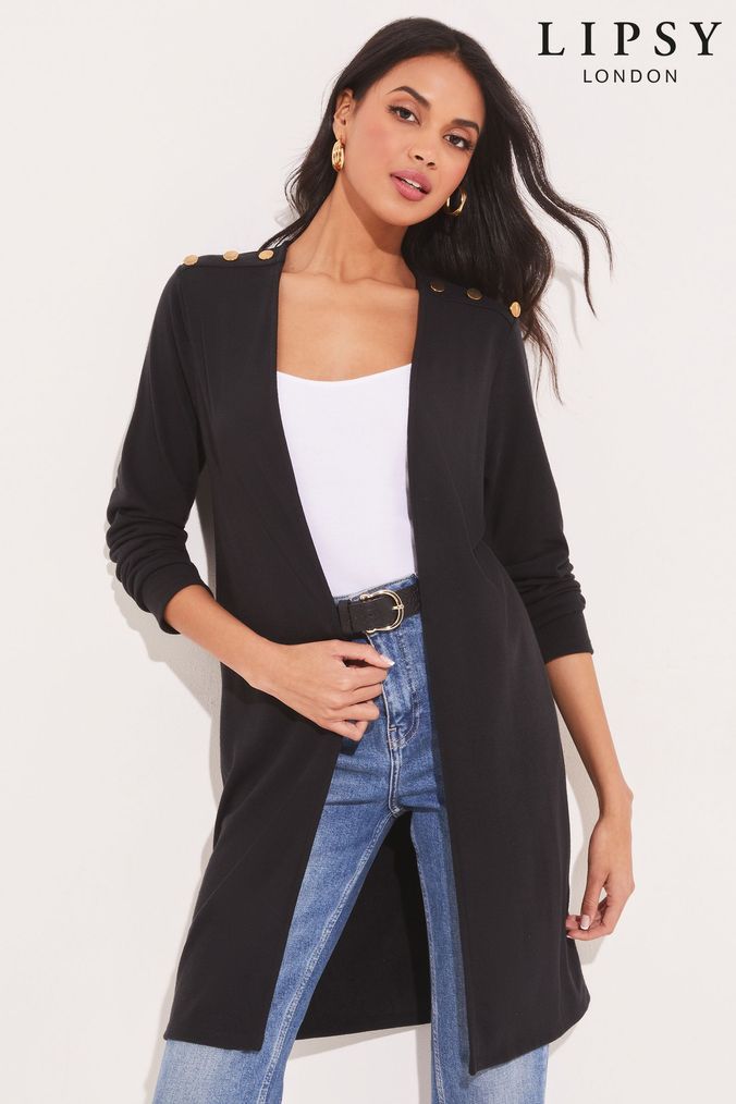 Buy Women s Casual Longline Cardigans Black Online Next UK