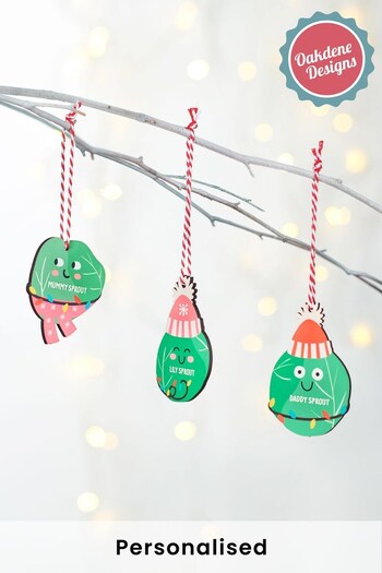 Personalised Family Sprout Christmas Decoration by Oakdene Designs (R36095) | £9