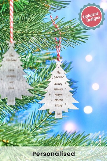 Personalised Metal Family Tree Christmas Decoration by Oakdene Designs (R36147) | £9