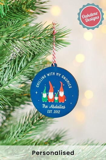 Personalised Family Gnome Christmas Bauble by Oakdene Designs (R36191) | £9