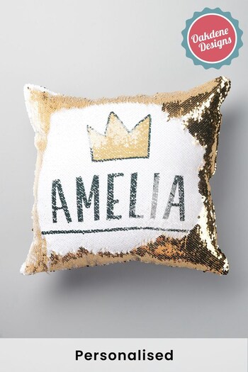 Personalised Children's Princess Sequin Cushion by Oakdene Designs (R36693) | £24