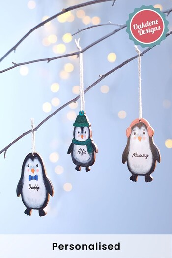 Personalised Family Penguin Christmas Decorations by Oakdene Designs (R36945) | £9