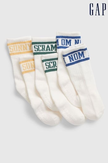 Gap White Sesame Street Crew Socks 3-Pack (R39759) | £8