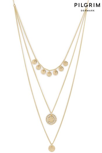 PILGRIM Gold Arden Crystal Necklace (R40313) | £30