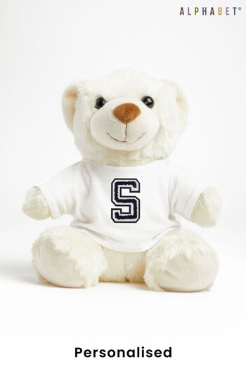 Personalised Bear in a T-Shirt by Alphabet (R41511) | £20
